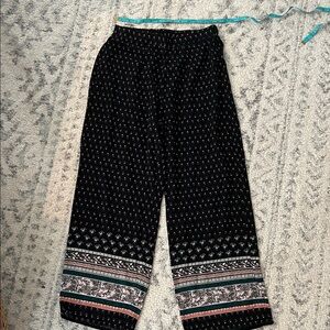 Iris Black and White Patterned Wide Leg Pants